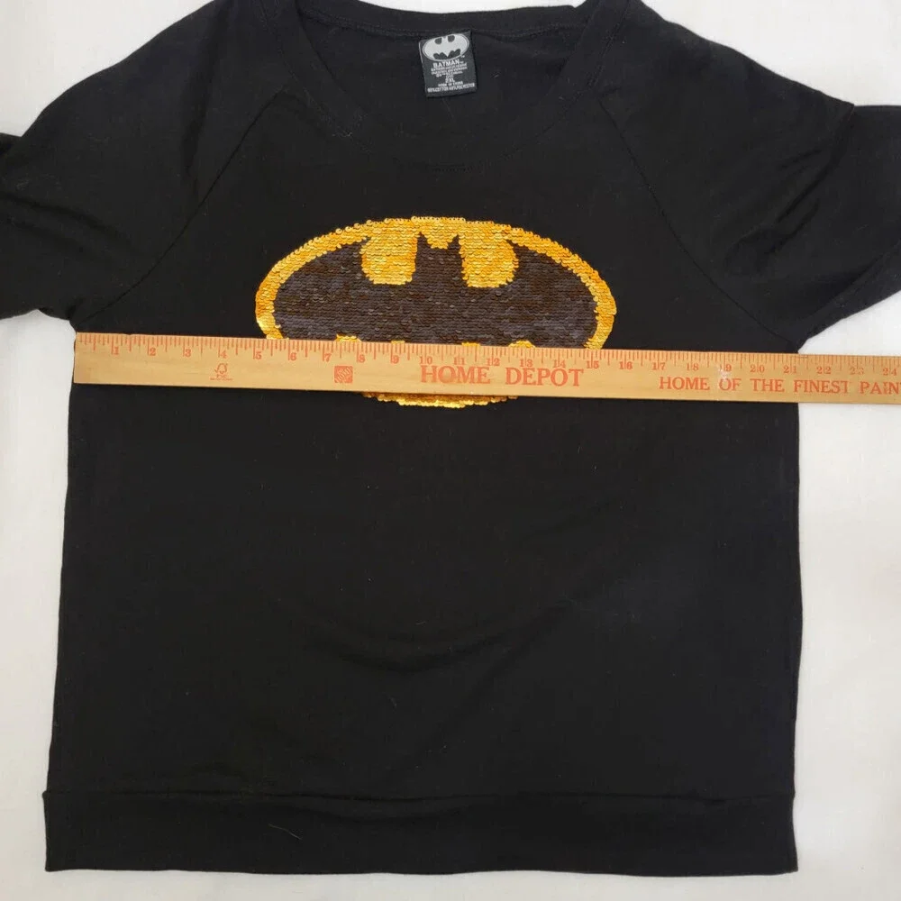BATMAN Juniors Reversible Sequin Logo Sweatshirt - 2XL - Picture 7 of 7